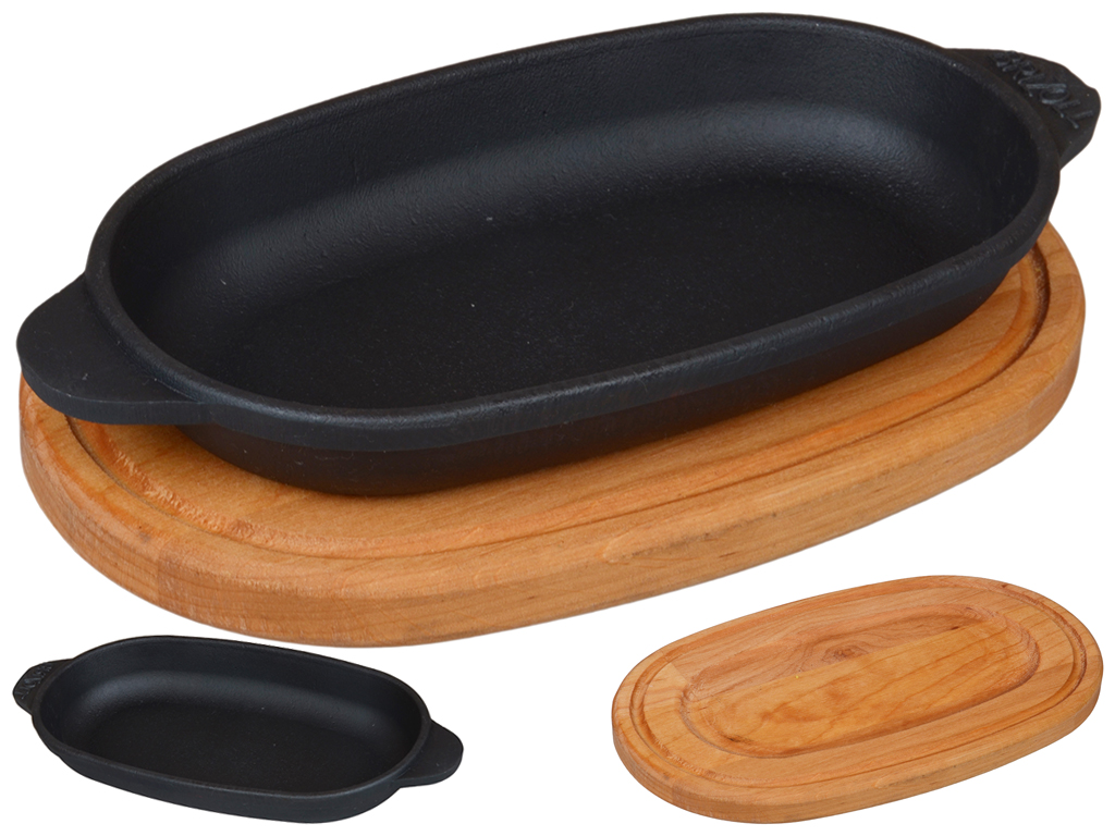 Сковорода чавунна овальна з підставкою Brizoll "HoReCa" 22,5х11,3х3см Н1810-Д