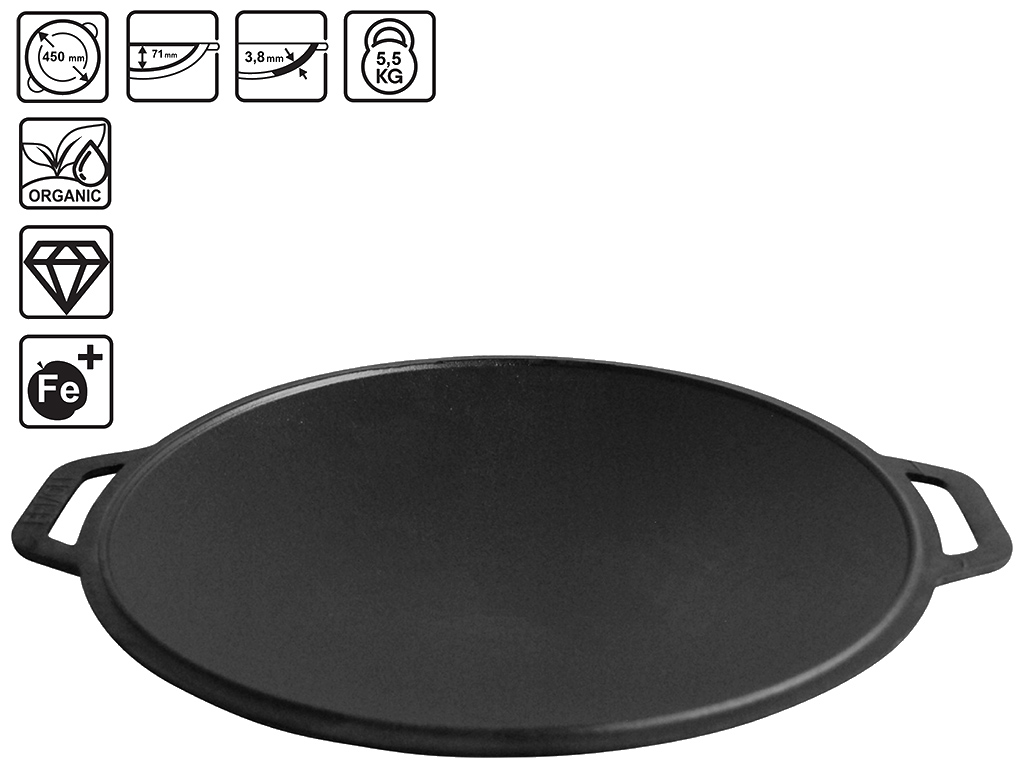 Сковорода чугунная садж Brizoll D45см A450PS