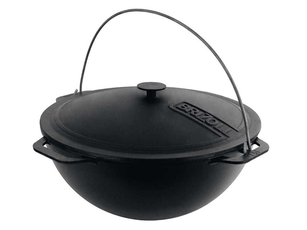 Казан азиатский чугунный Brizoll "Азия" чугунная крышка 15л KA15-1