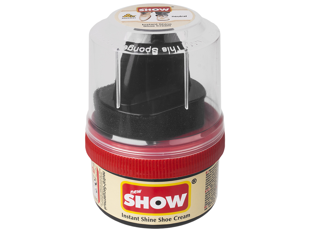 Крем-блиск для взуття SHOW безбарвний (з губкою) 50мл