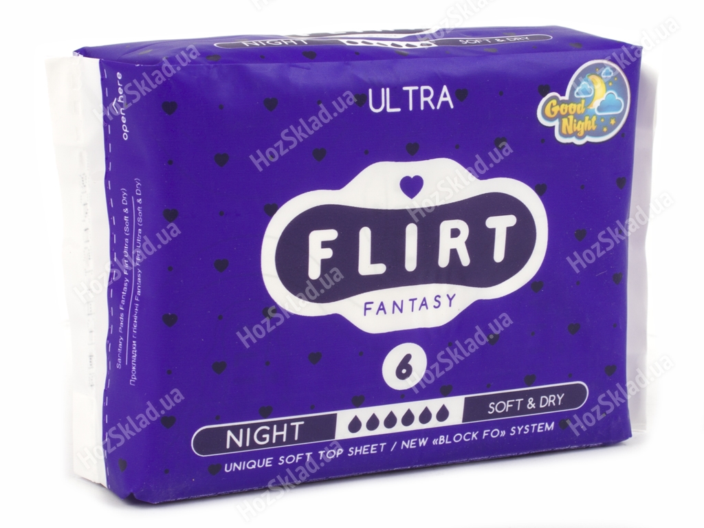 Прокладки для крит. дней Fantasy Flirt ultra-soft&dry 6капель (цена за уп. 6шт) WKL15C