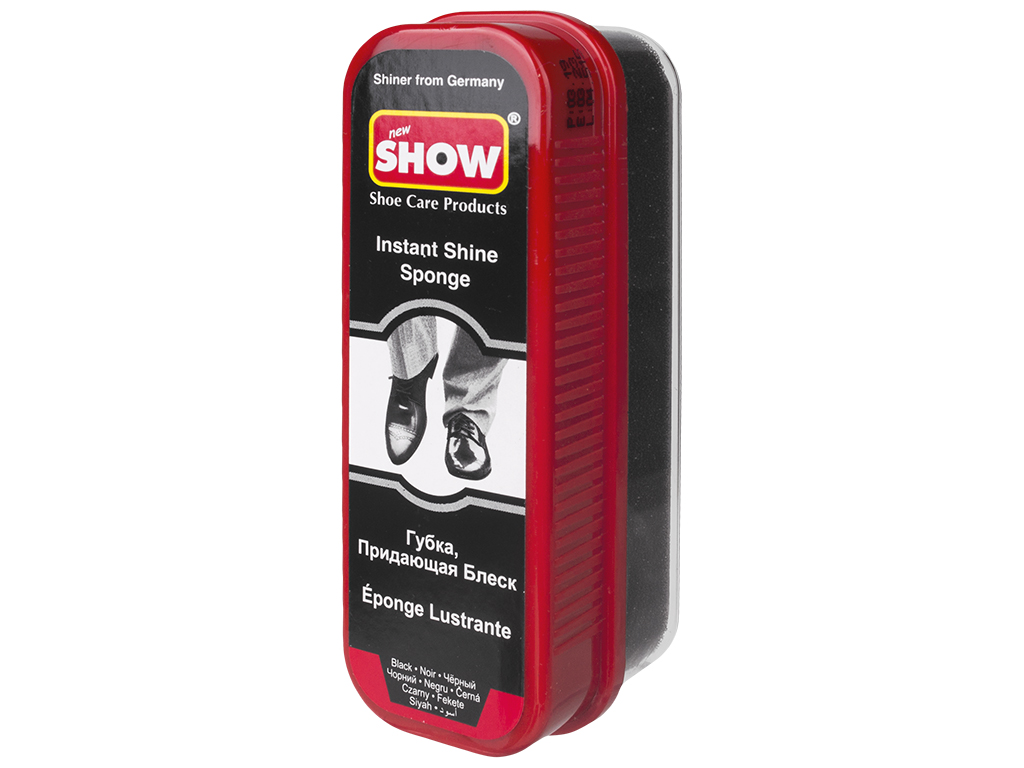 Губка для обуви SHOW с силиконовой пропиткой, черная (средняя)