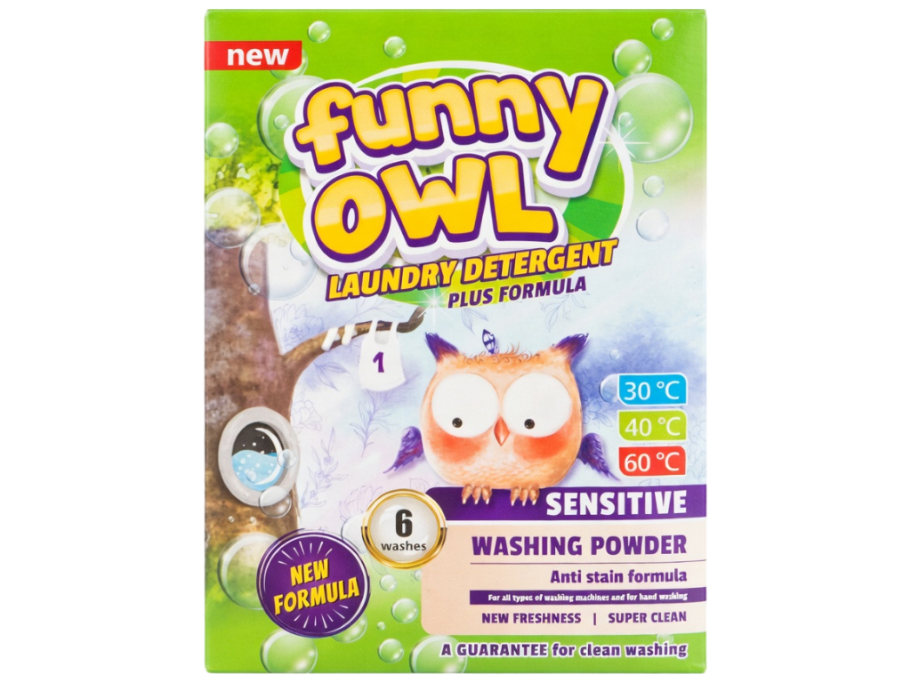 Стиральный порошок для чувствительной кожи Funny Owl Sensitive, 420 г