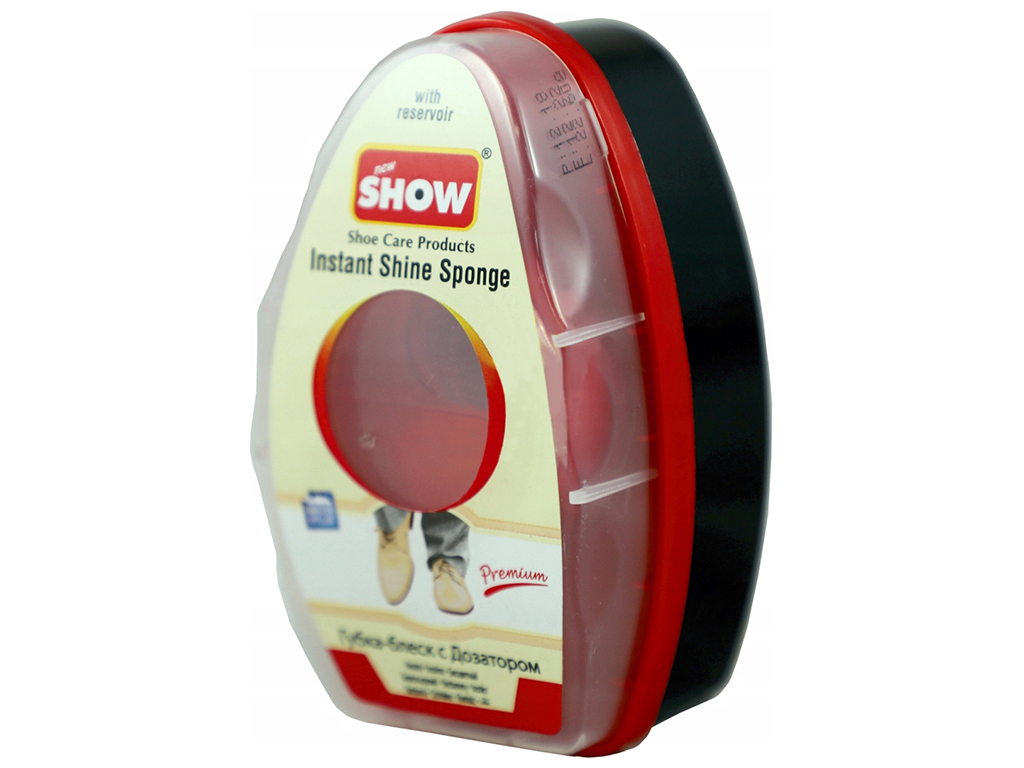 Губка-блиск для взуття SHOW з дозатором, безбарвна 6мл