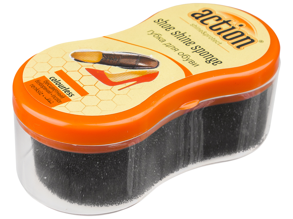 Губка для обуви Action мини бесцветная