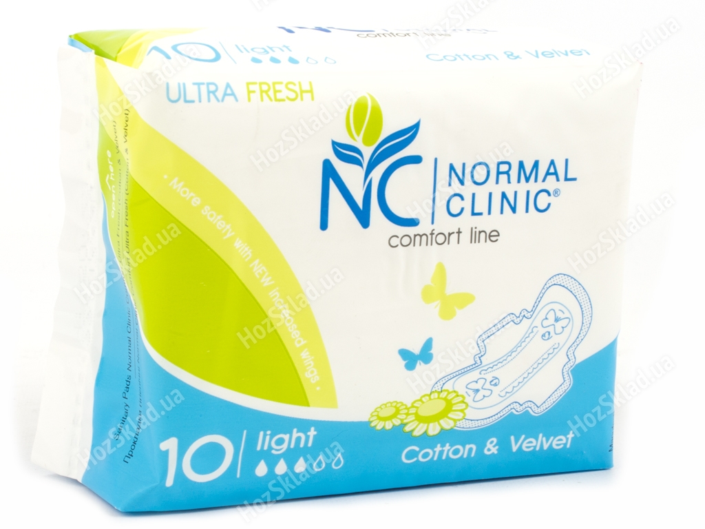 Прокладки для крит. дней Normal Clinic Comfort ultra fresh cotton&velvet 3к (цена за уп. 10шт) NCF02