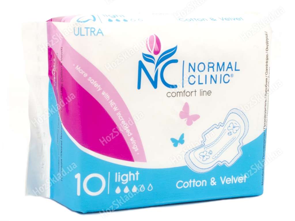 Прокладки для крит. дней Normal Clinic Comfort ultra cotton&velvet 3капли (цена за уп. 10шт) NCF04B