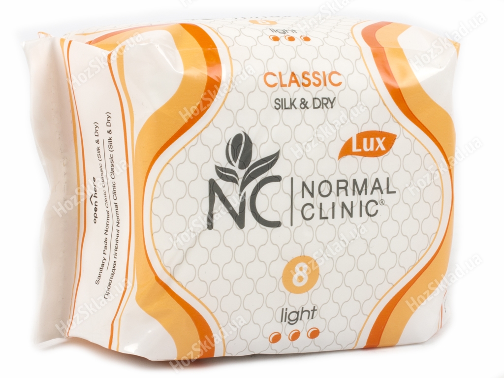 Прокладки для крит. дней Normal Clinic Classic silk&dry 3капли (цена за уп. 8шт) NCF15K