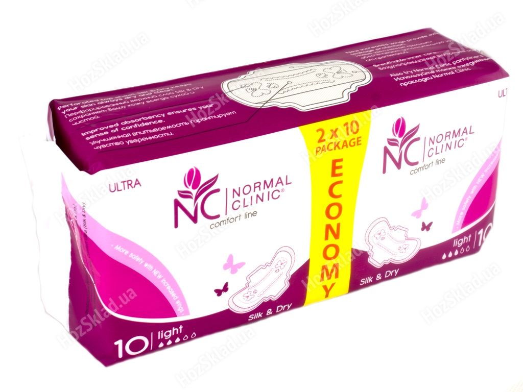 Прокладки для крит. днів з крил. Normal Clinic Comfort ultra silk&dry 3к (ціна за уп. 20шт) NCF03Z