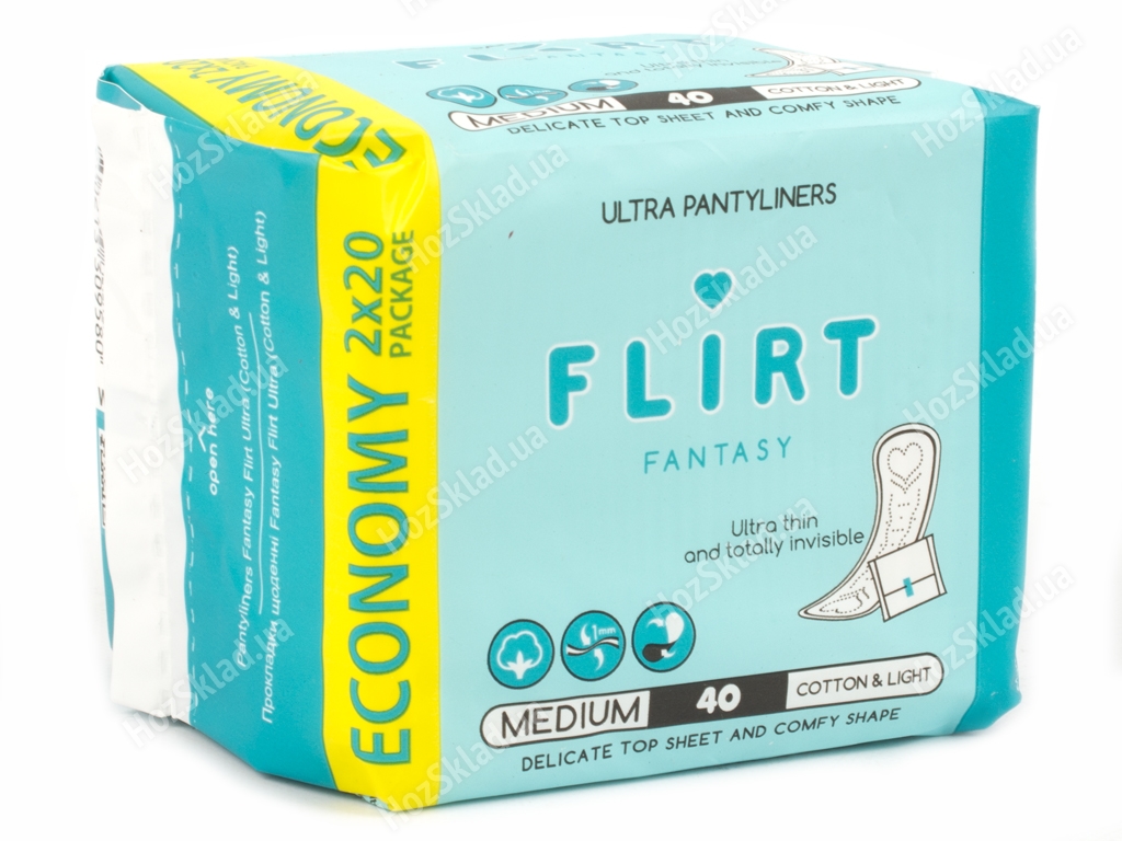 Прокладки Fantasy Flirt ежедневные ultra DUO cotton&light инд. уп. (цена за уп. 40шт)