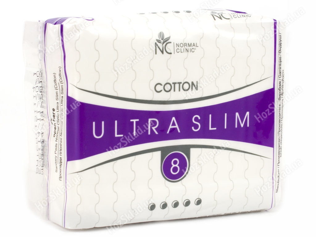 Прокладки для крит. дней Normal Clinic ultra slim cotton 5капель (цена за уп. 8шт) NCS08D