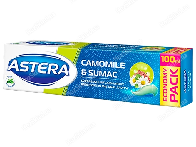 Зубна паста Astera Camomile&Sumac с экстрактом ромашки и сумах 100мл