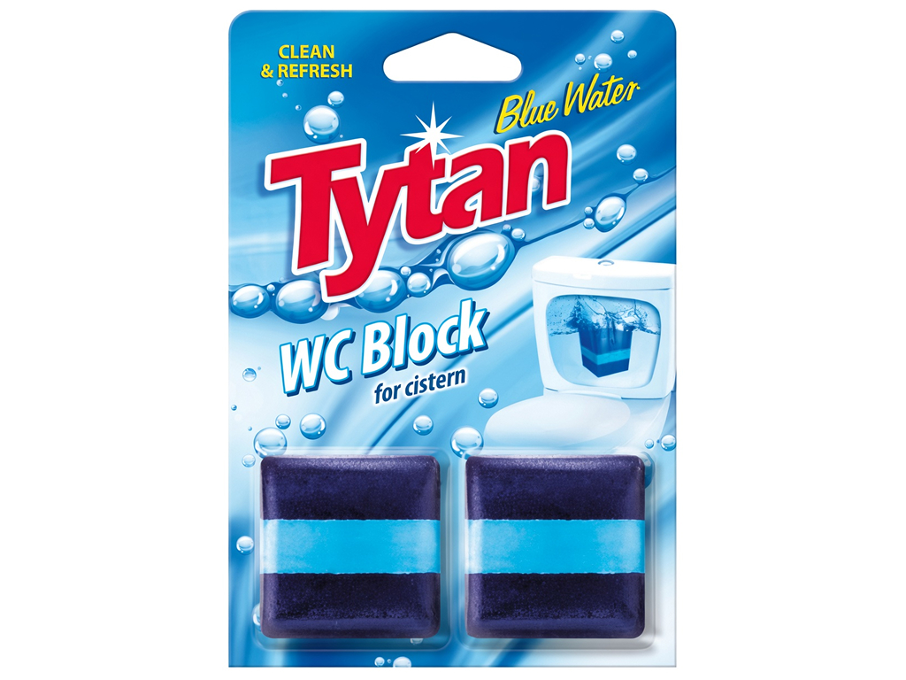 Таблетки для бачка унитаза Tytan Blue Water, 2×50 г