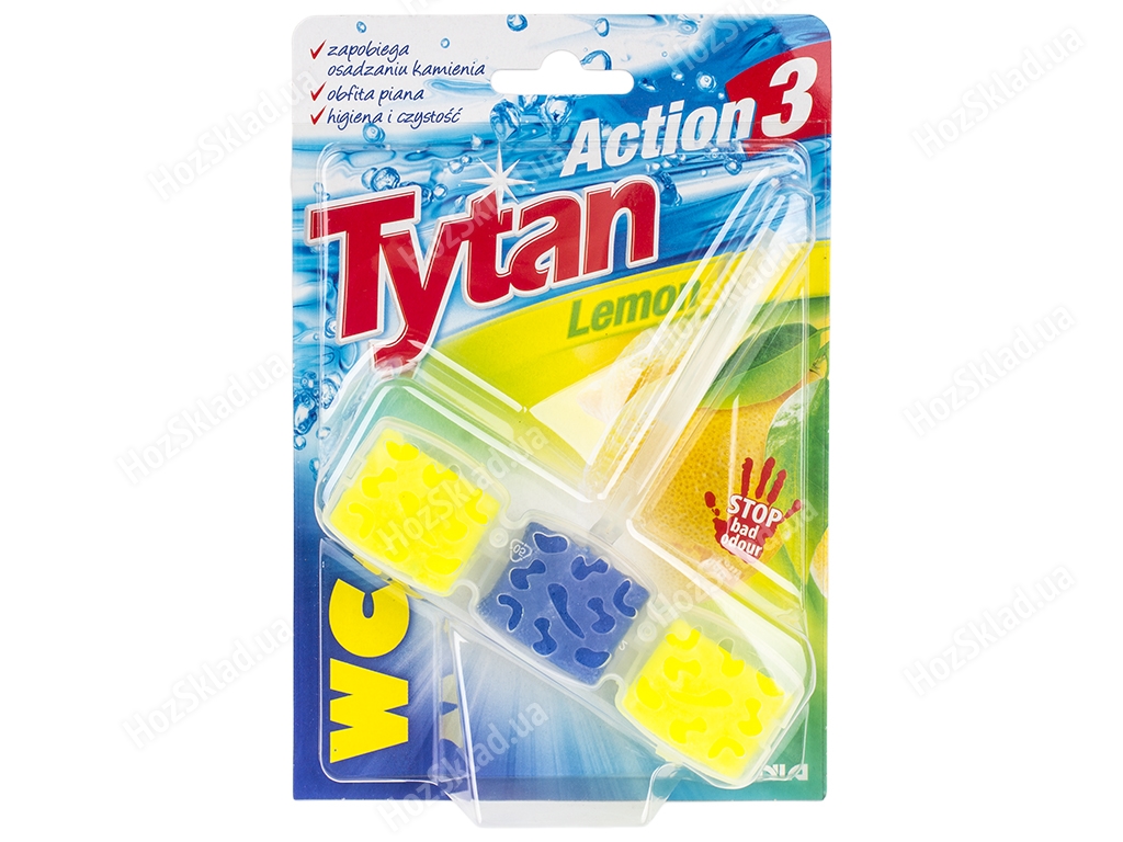 Средство освежающее блок для унитаза Action 3 Tytan (лимон)