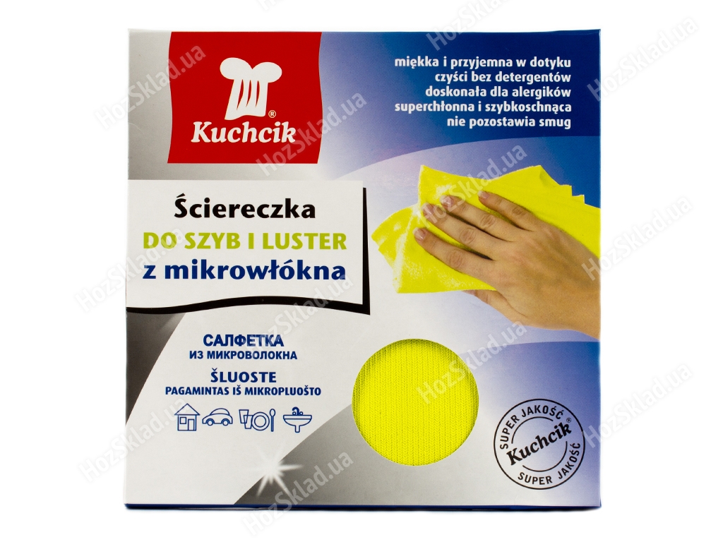 Салфетка для стекла микрофибра Kuchcik 30x30см 1шт.
