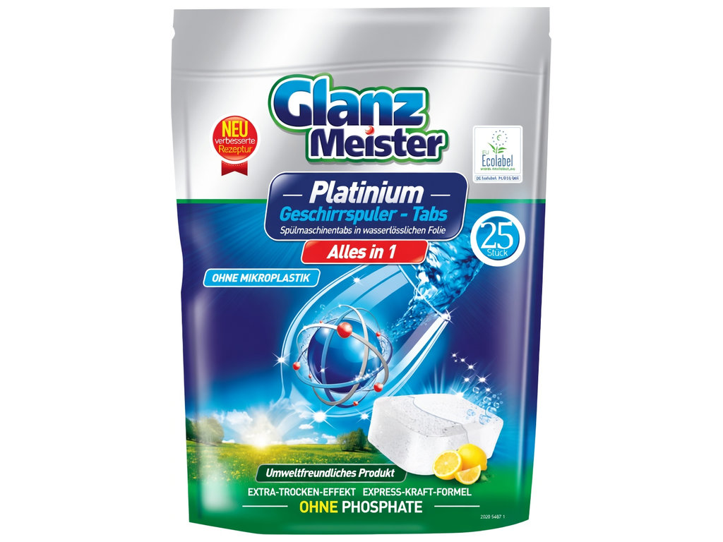 Таблетки для посудомийної машини Glanz Meister Platinum Alles in 1, 25шт