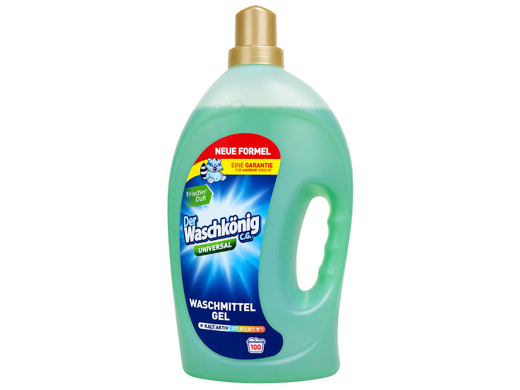 Гель для стирки Der Waschkonig Universal, для белого и цветного белья, 3 л, 100 циклов
