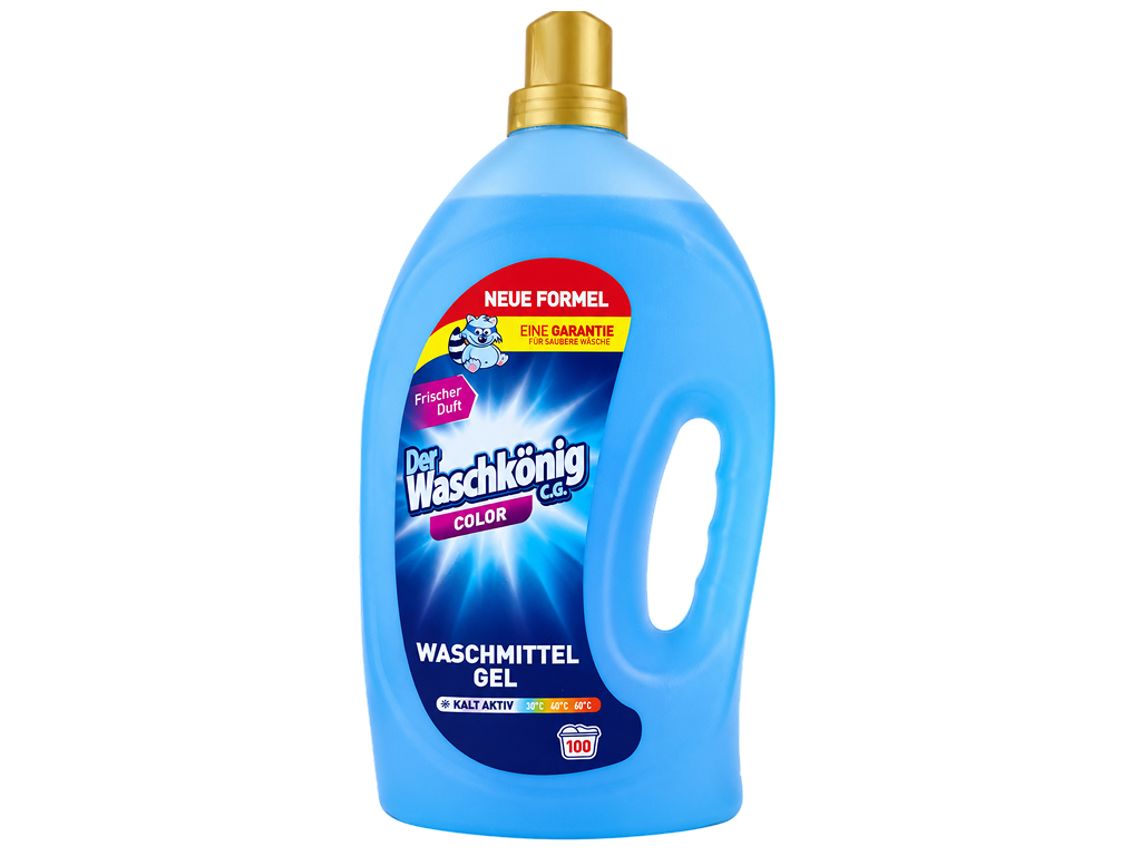 Гель для стирки бесфосфатный Der Waschkonig Color, для цветного белья, 3 л, 100 циклов