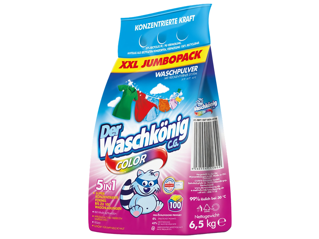 Стиральный порошок для цветного белья Waschkonig Color, 6.5 кг