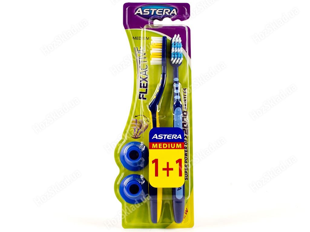 Зубная щетка Astera Flex Active 1+1 Medium (средняя жесткость)