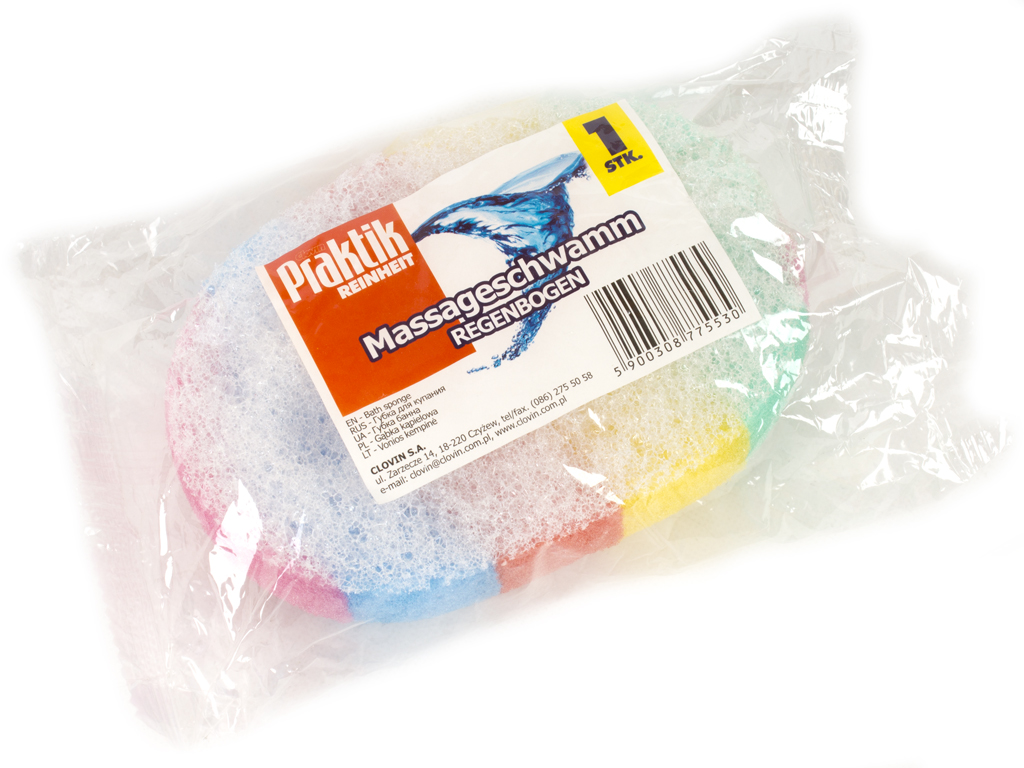 Губка банная масажная Praktik Massageschwamm Regenbogen