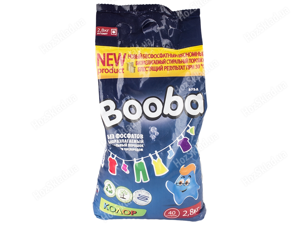 Пральний порошок Booba Колор для кольорового і білої білизни 2,8кг