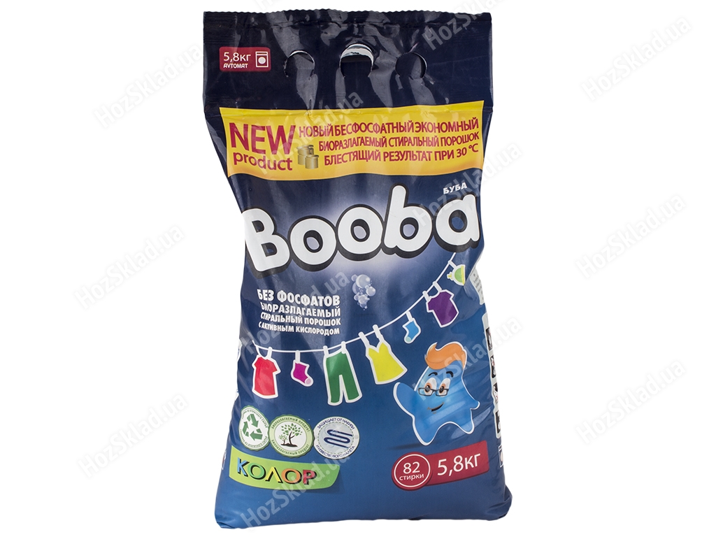 Пральний порошок Booba Колор для кольорового і білої білизни 5,8 кг