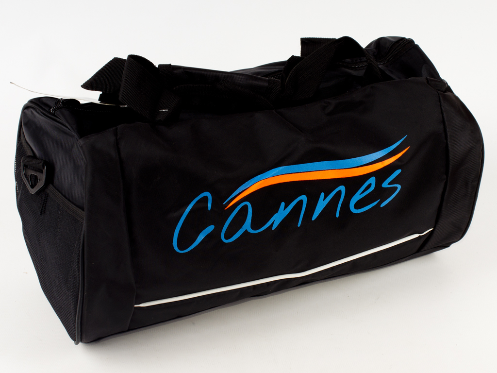 Сумка спортивная/туристическая "Cannes" с синей надписью