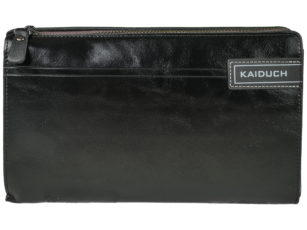 Клатч унисекс мужской/женский черный "Kaiduch" 22х4х13см