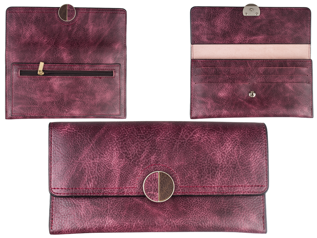 Кошелек женский кожзам. бордовый 19х3х10см