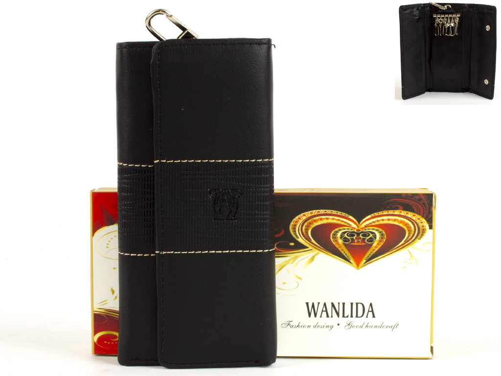 Кошелек-ключница кожзам. "Wanlida" черная.