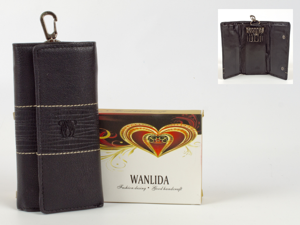 Кошелек-ключница кожзам. "Wanlida" черная.