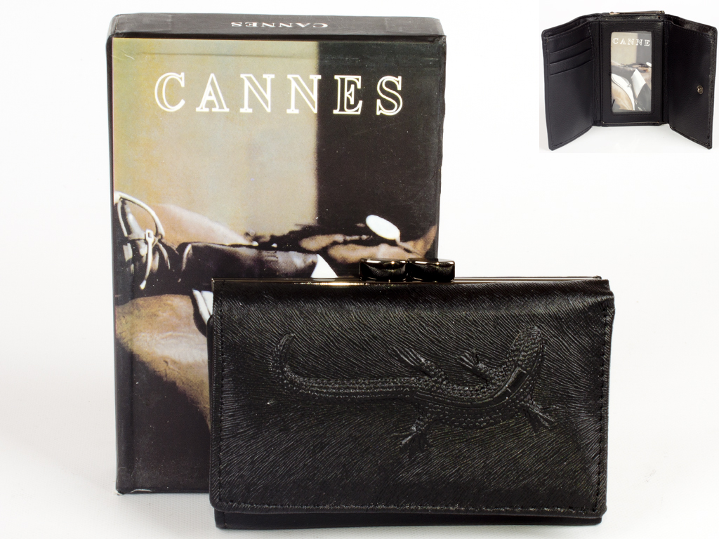 Кошелек женский кожзам., черный  "Cannes"