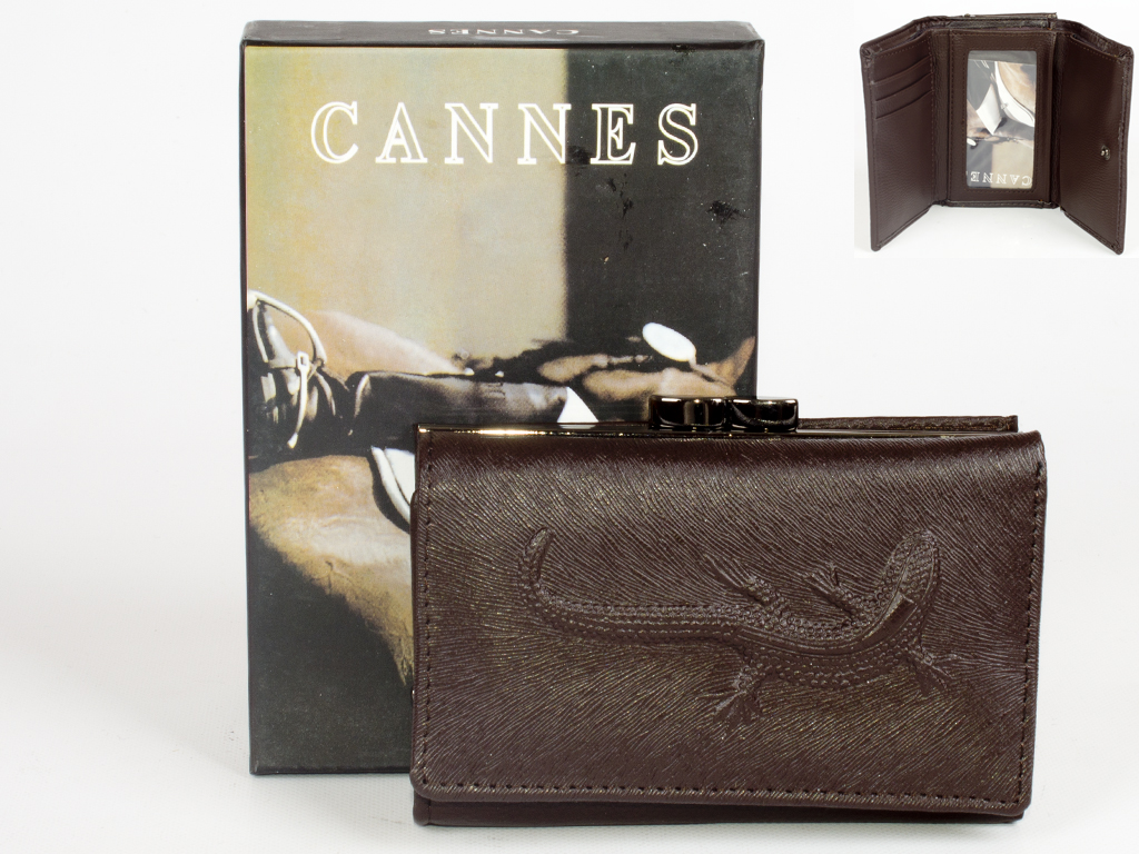 Гаманець жіночий шкірзамінник, коричневий "Cannes"