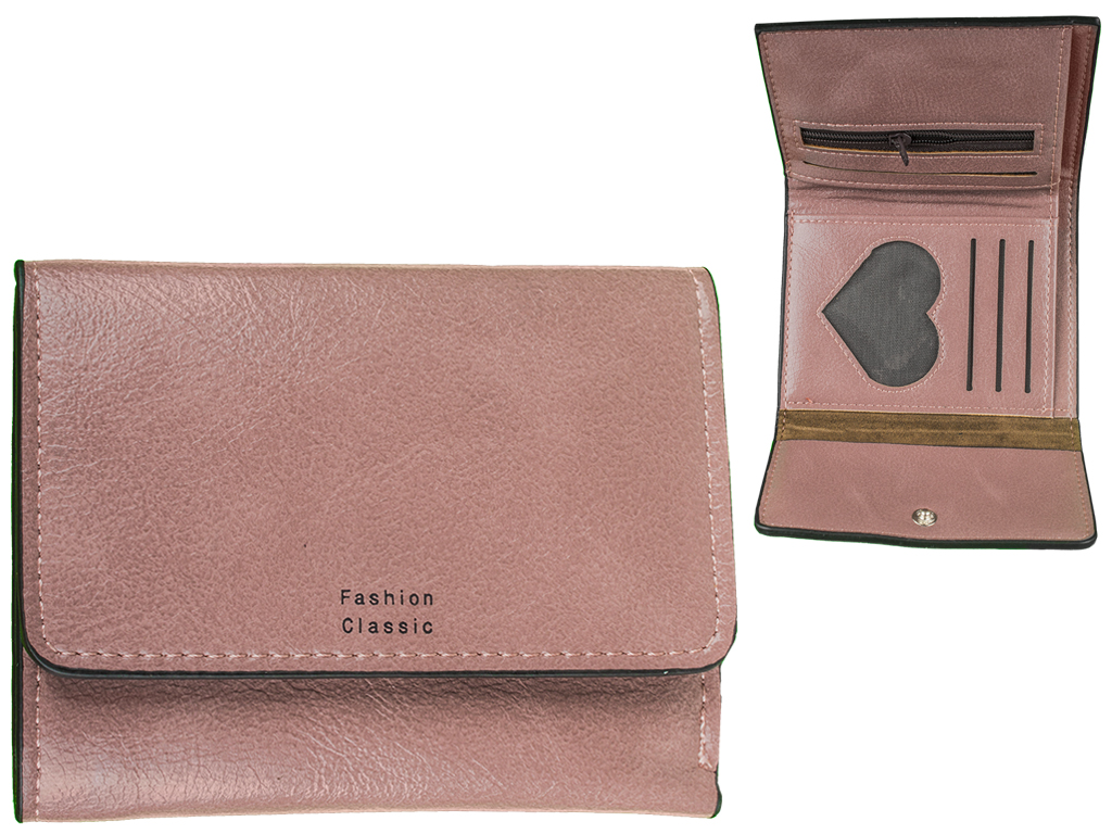 Кошелек женский кожзам. розовый "Fashion" 11,5х2,5х9см