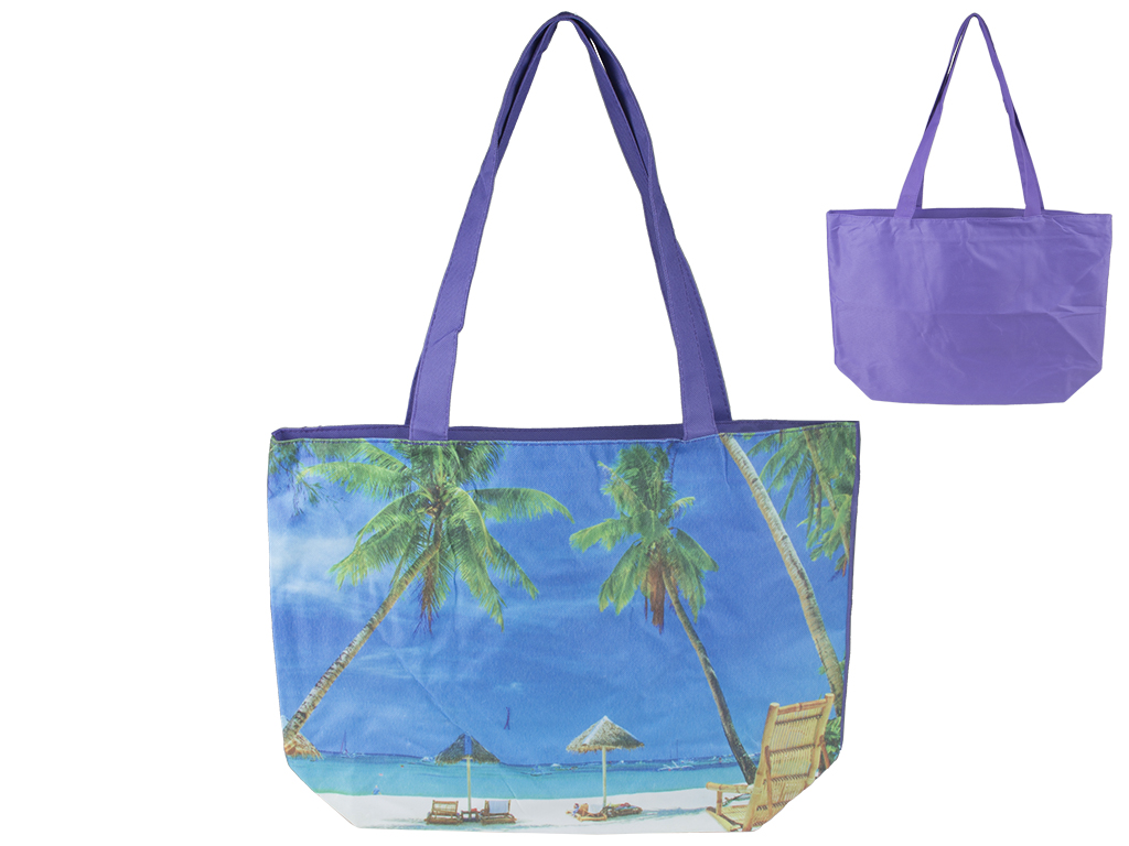 Сумка пляжная "Лазурный берег" c ручками, на молнии (цвет фиолетовый) 47х13х34см