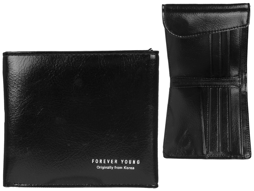 Кошелек женский кожзам. черный "Forever Young" 11х3х9,5см