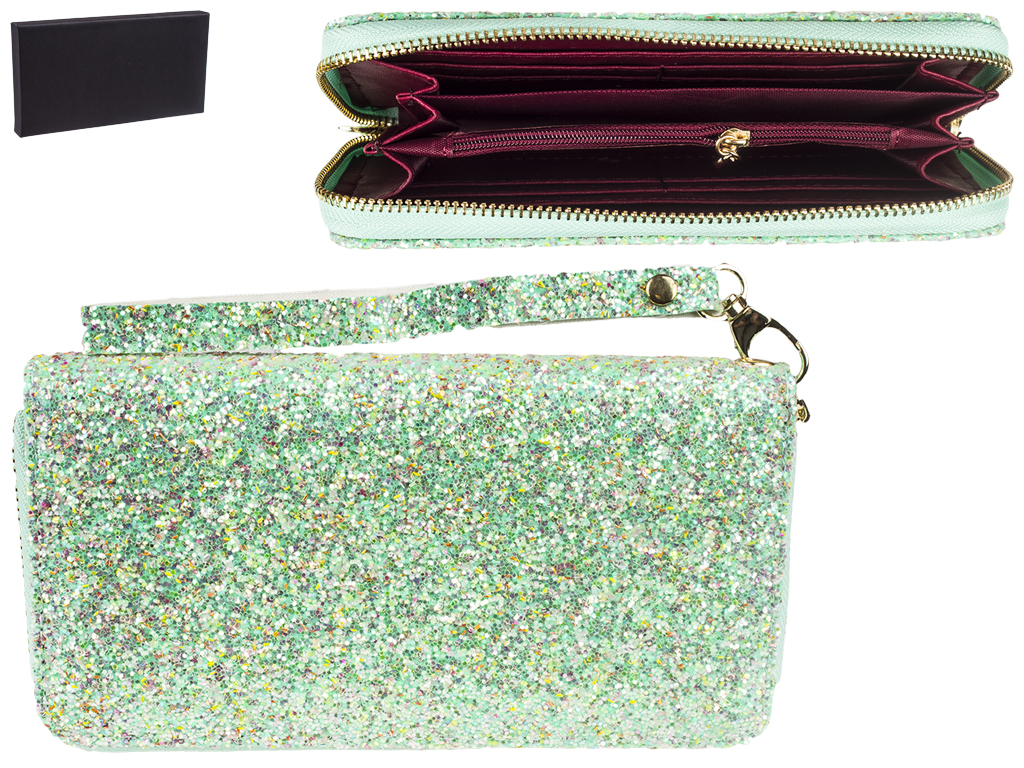 Кошелек женский кожзам. зеленый 19х3х10см