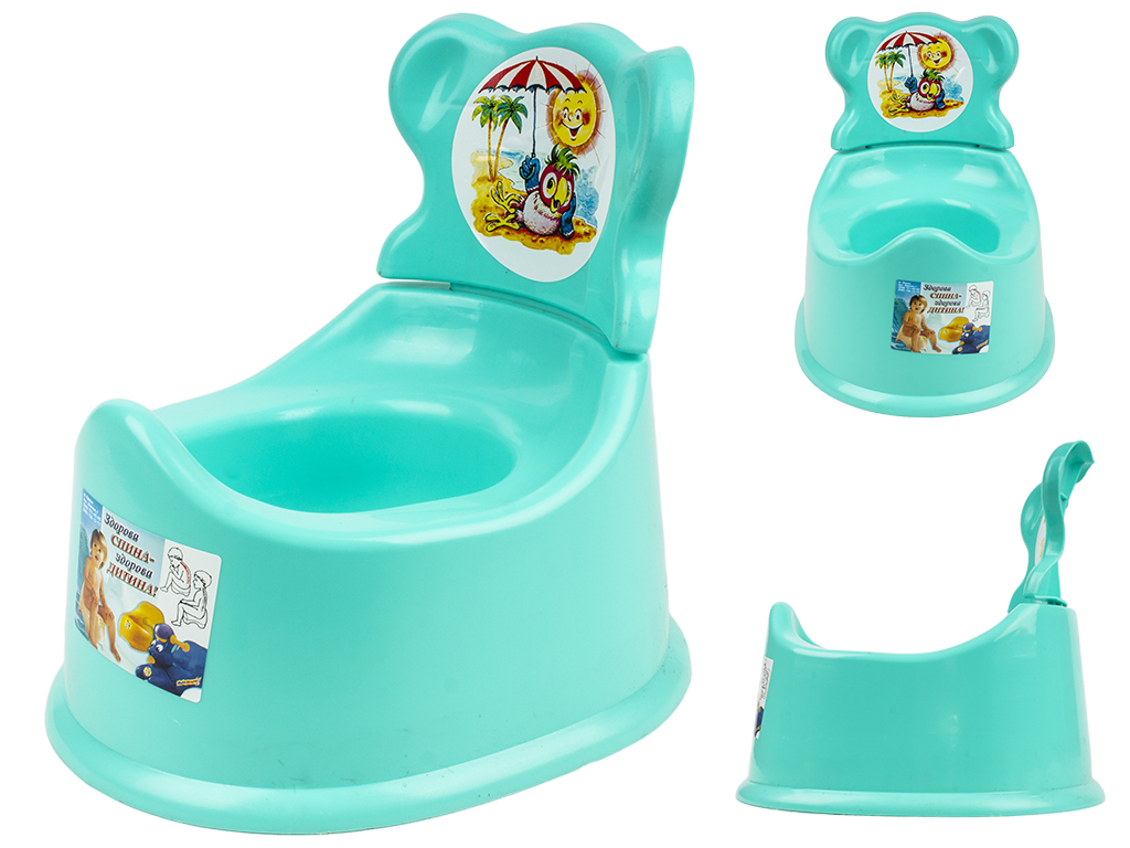 Горшок детский со спинкой 29х24х27см (цвет бирюза) Консенсус