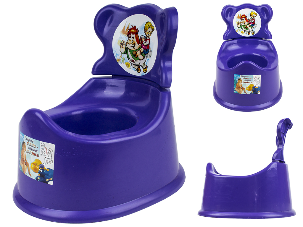 Горшок детский со спинкой 29х24х27см (цвет фиолетовый) Консенсус