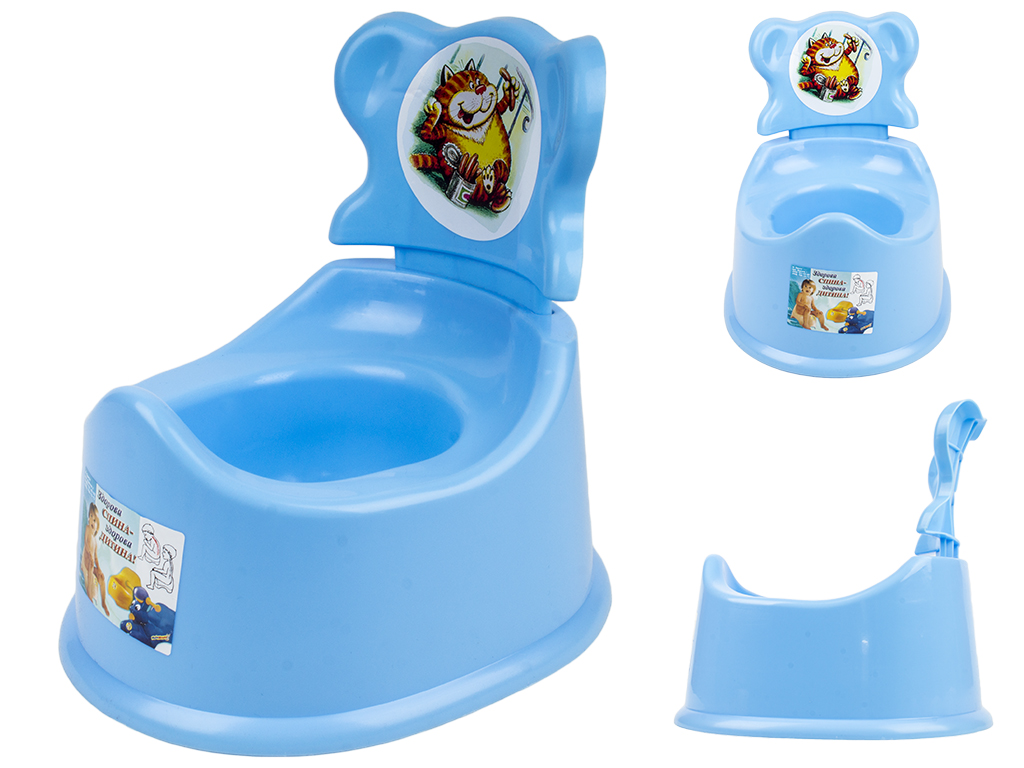 Горшок детский со спинкой 29х24х27см (цвет голубой) Консенсус