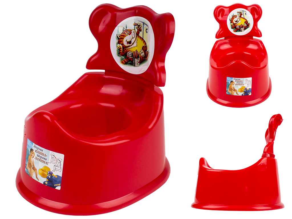 Горшок детский со спинкой 29х24х27см (цвет красный) Консенсус