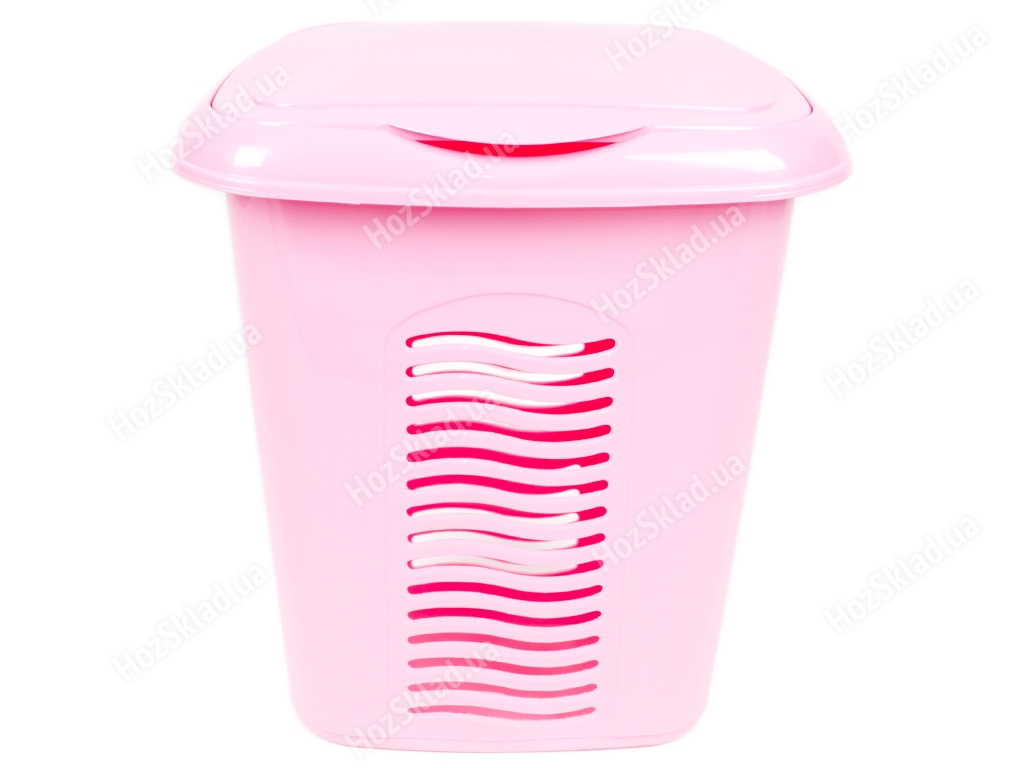 Корзина для белья с крышкой 40л (цвет розовый) Консенсус
