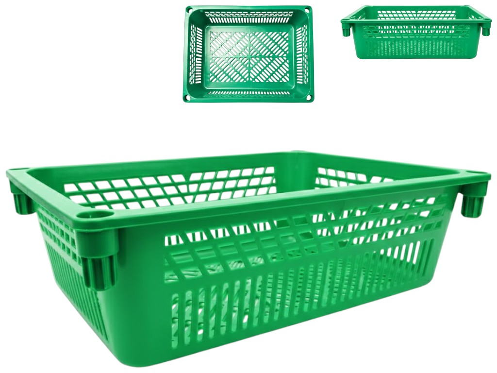 Ящик фруктовый №2 Консенсус, пластик, 10×30×39,5см, цвет зеленый