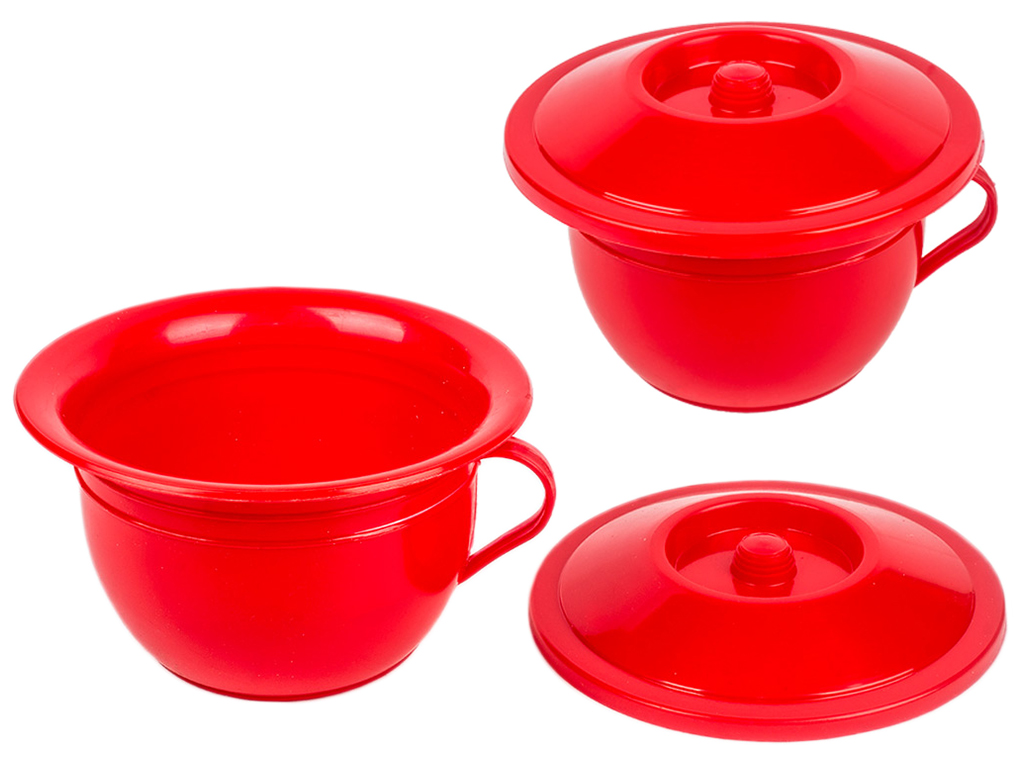 Горшок детский с ручкой+крышка (цвет красный) Консенсус