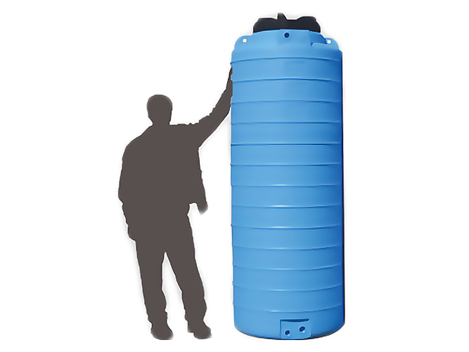 Емкость вертикальная круглая ОDS - 1000 л диаметр горловины 42см