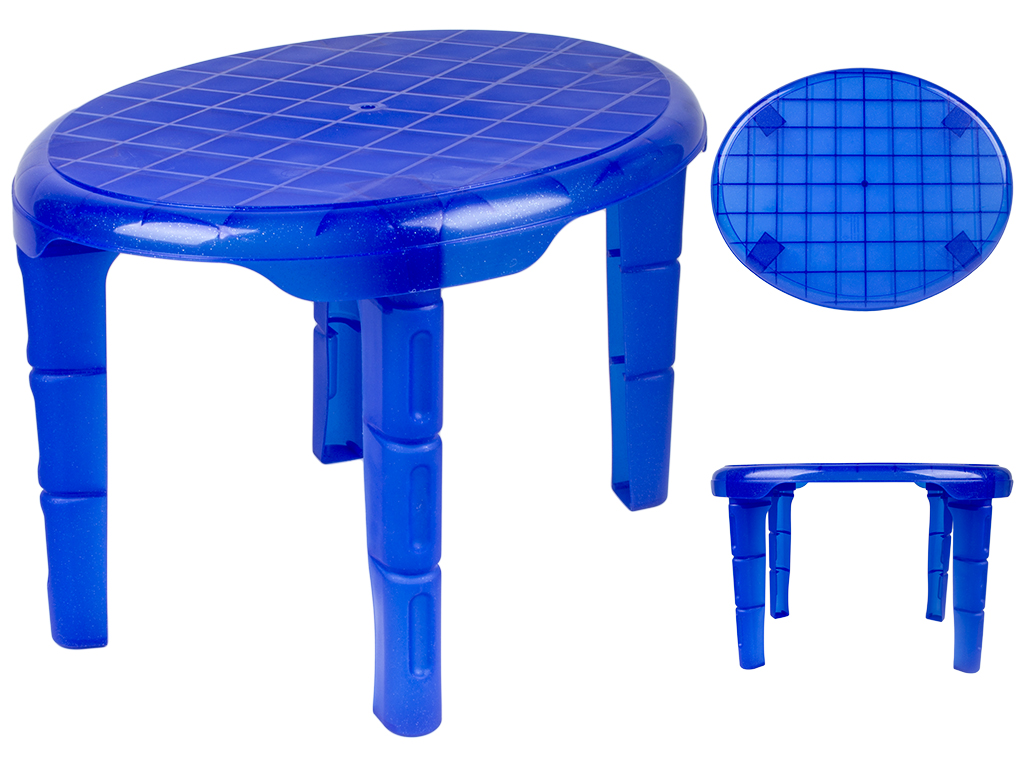 Стол детский овальный 76х41х47см (цвет синий) Консенсус