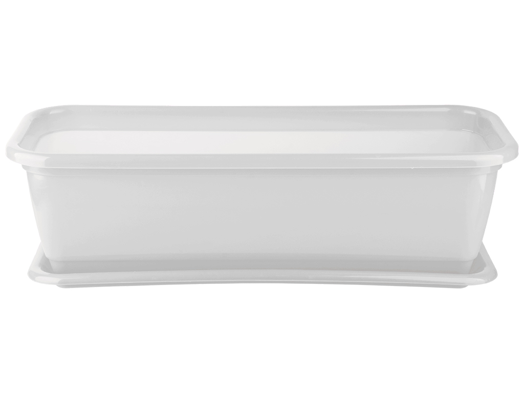 Горшок для цветов балконный с подставкой №0 470x190мм (цвет белый) Консенсус