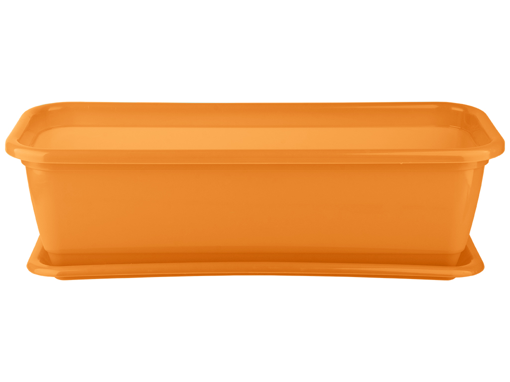 Горшок для цветов балконный с подставкой №0 470x190мм (цвет желтый) Консенсус