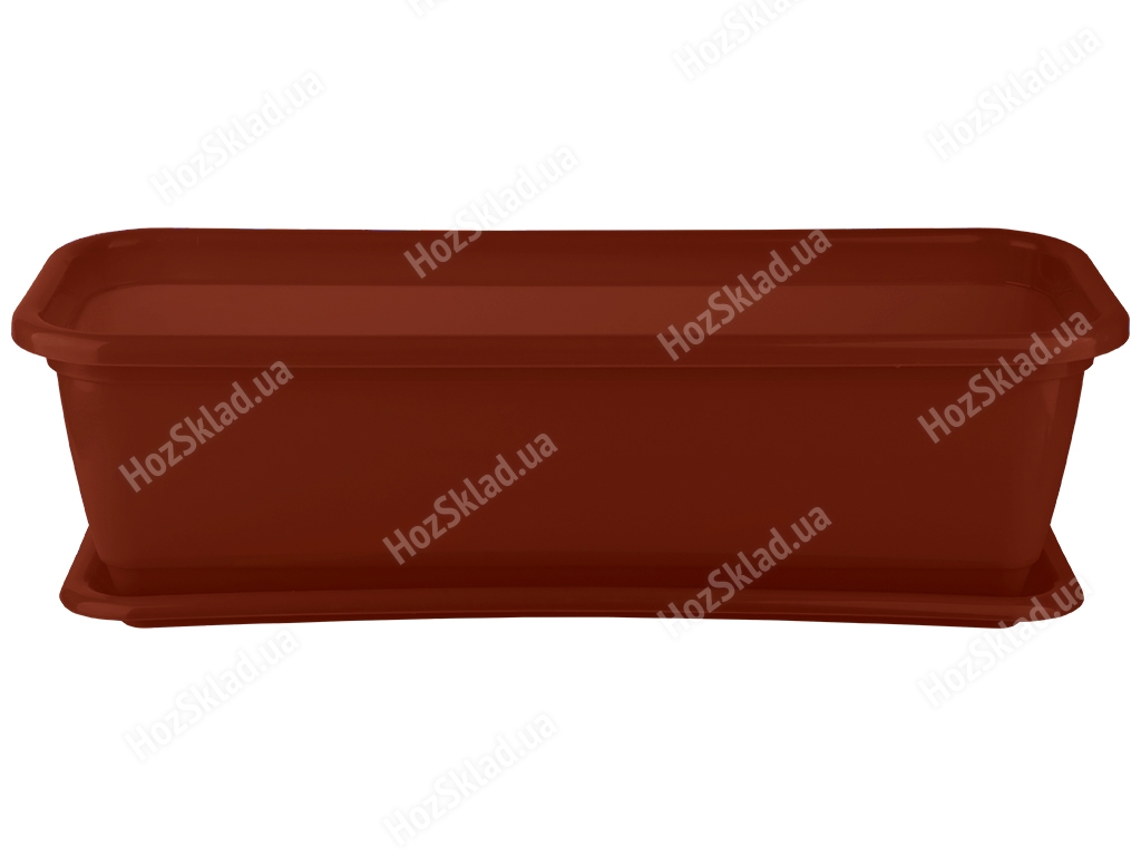 Горшок для цветов балконный с подставкой №0 470x190мм (цвет коричневый) Консенсус